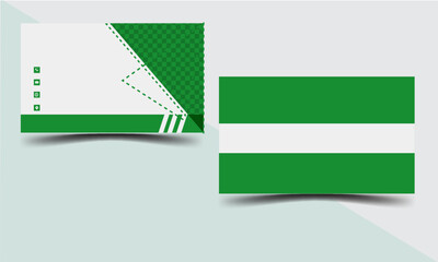 Modern  business card design and creative business card template. green and white color business card design.