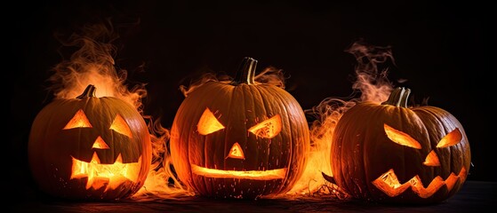 Halloween In Flame - Burning Pumpkins 