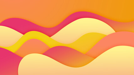 Wave abstract papercut style colorful design background