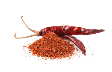 Red chili pepper powder isolated on transparent png