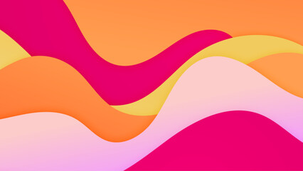 Wave abstract papercut style colorful design background