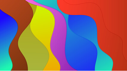 wave abstract papercut style colorful design background