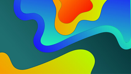 wave abstract papercut style colorful design background