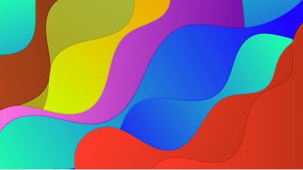 wave abstract papercut style colorful design background