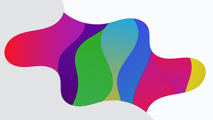 wave abstract papercut style colorful design background