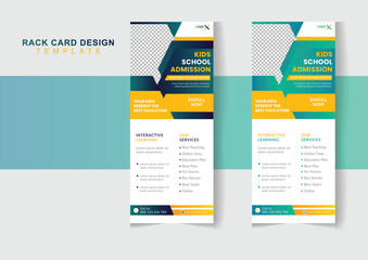 Creative school admission dl flyer or rack card design editable template 