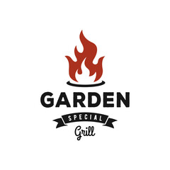 Grill logo design. elegant vintage concept
