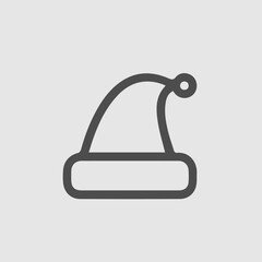 Santa hat vector icon eps 10. Christmas cap simple isolated illustration.