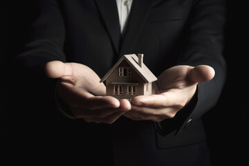 Hand hold house , Generative ai