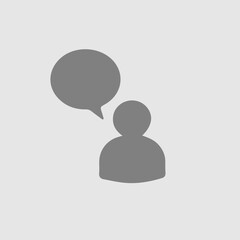 Man with bubble vector icon eps 10. Person speech.