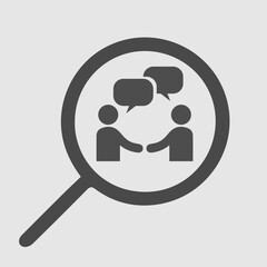 Handshake and bubbles vector icon eps 10. Business meeting analysis.