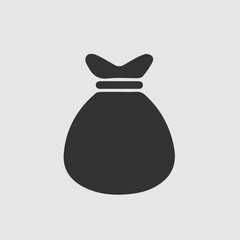 Money bag vector icon eps 10. Simple isolated pictogram.