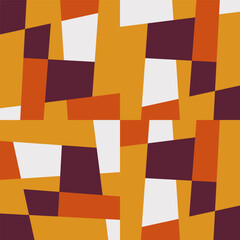 Abstract geometric vector background with random pattern of simple shapes like rectangle, square, triangle and polygon. Pastel colored retro style colorful mosaic.