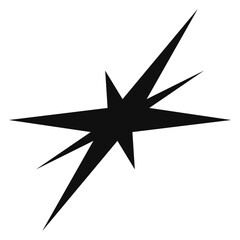 Futuristic Y2K star black and white star