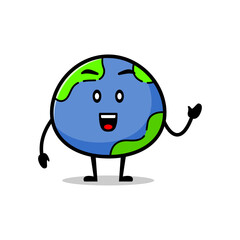 cute earth mascot vector illustration. globe earth smiling funny mascot.