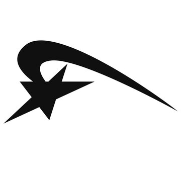 Futuristic Y2K star black and white star