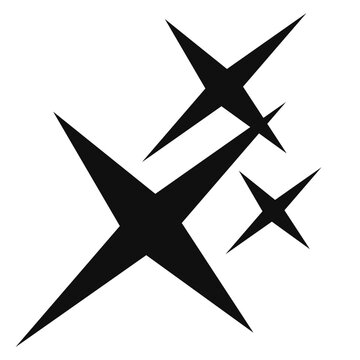 Futuristic Y2K star black and white star