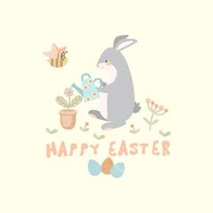 easter card with bunny