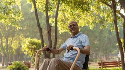 senior citizen men doing exercise in park