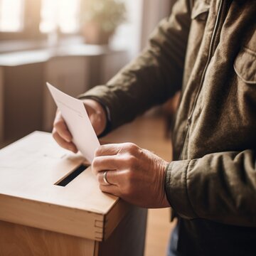 Man casts his ballot at elections