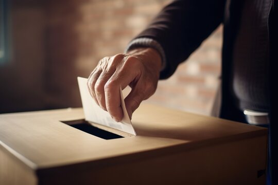 Man casts his ballot at elections