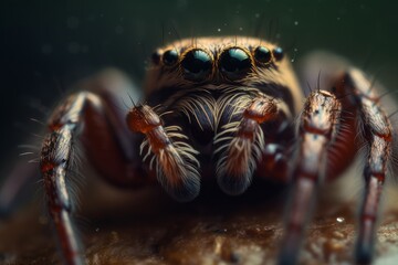 A close up shot of a terrifying spider ai generative illustration