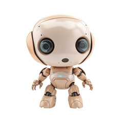 Fototapeta premium Cute Cartoon Yellow Robot 3d illustration, isolated Transparent background png. Generative ai