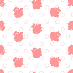 Seamless pattern with pink beautiful roses