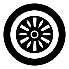 Fototapeta premium Drum industry circle round icon in circle round black color vector illustration image solid outline style