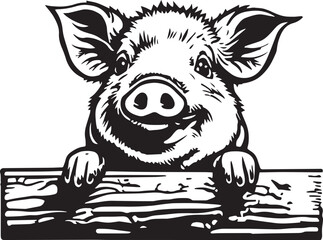 Pig head , Vector illustration, SVG