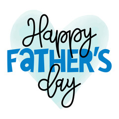 Happy Father’s Day lettering greeting card. Handmade calligraphy vector illustration. Good for posters, textiles, gifts. 