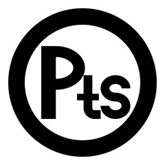 Symbol peseta spanish currency money icon in circle round black color vector illustration image solid outline style