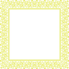 Decorative frame Elegant vector element for design in Eastern style, place for text. Floral yellow and white border. Lace illustration for invitations and greeting cards