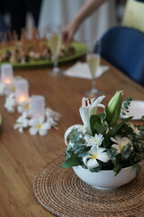 wedding table setting with flowers
