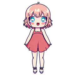 girl in pink anime kawaii