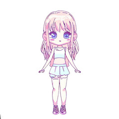 girl in pink anime kawaii