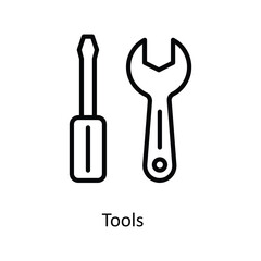 Tools  Vector  outline Icons. Simple stock illustration stock
