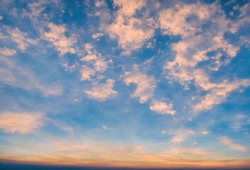 Fototapeta premium The Sky's Ode to Evening: A Sunset of Tranquil Splendor, Sky replacement - Generative AI technology