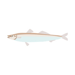 キス（シロギス）。フラットなベクターイラスト。
Japanese whiting. Flat designed vector illustration.