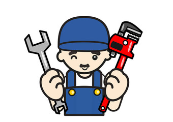 工具を持った整備士のイラスト
