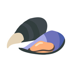イガイ。フラットなベクターイラスト。
Korean mussel. Flat designed vector illustration.