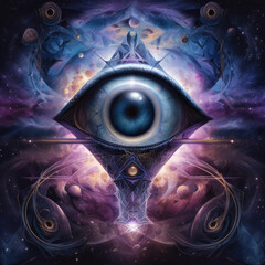 third eye spiritual astral projection cosmic purple psychedelic realm new age - by generative ai