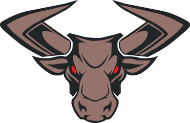 Bull Head Logo Vector Template Illustration Design. Mascot Transparent Bull Logo design Bull sport logo