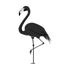 Flamingo silhouette tattoo isolated on white - vector illustration