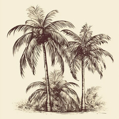 Fototapeta na wymiar Palm Tree Illustration
