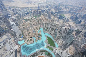No drill light filtering roller blinds Burj Khalifa Dubai. view from the Burj Kalifa building. aerial photography.