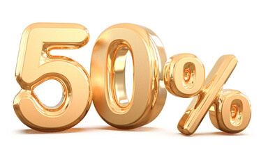Discount 50 Percent Gold Number 3d