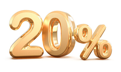 Discount 20 Percent Gold Number 3d