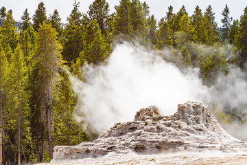 Fumée dans le parc de Yellowstone