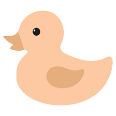 Orange rubber ducky. Flat vector illustration